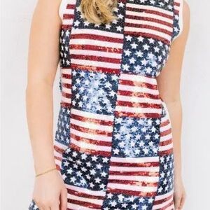 Queen of Sparkles American Flag Sequin Dress
